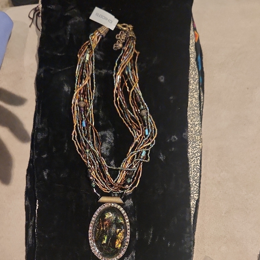 Chico's Multistrand Necklace with Vibrant Pendant